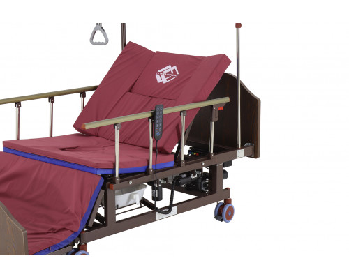 Кровать медицинская электрическая для лежачих больных DB-11А (МЕ-5528Н-10) ЛДСП Венге с боковым переворачиванием, туалетным устройством и функцией «кардиокресло»